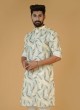 Cream Printed Readymade Kurta Pajama